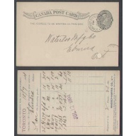 Canada-cover #4610-1c p/c-York Cnty-Strachan Ave,Ont- Jy 11 1894 -