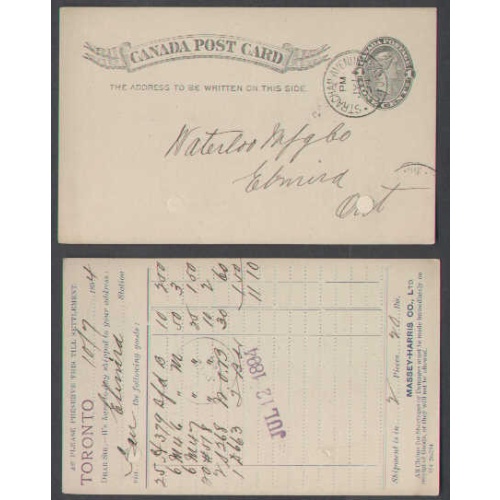 Canada-cover #4610-1c p/c-York Cnty-Strachan Ave,Ont- Jy 11 1894 -