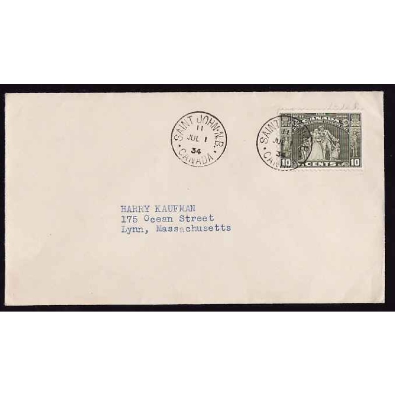 Canada-#12369 - 10c United Empire Loyalists [#209] on First Day Cover - St. John, NB -