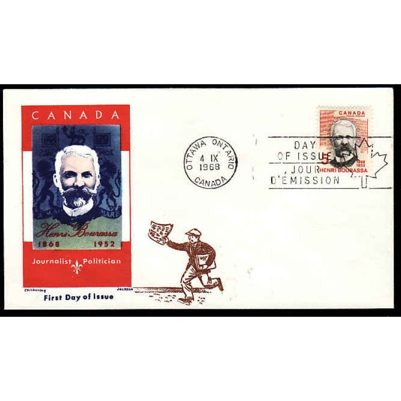 Canada-#12578- 5c Henri Bourassa on an Overseas Mailer FDC [ #485 ]with an unusua