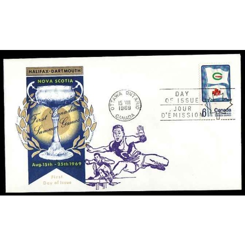 Canada-#12601- 6c Summer Games on an Overseas Mailer FDC [ #500 ]with an u