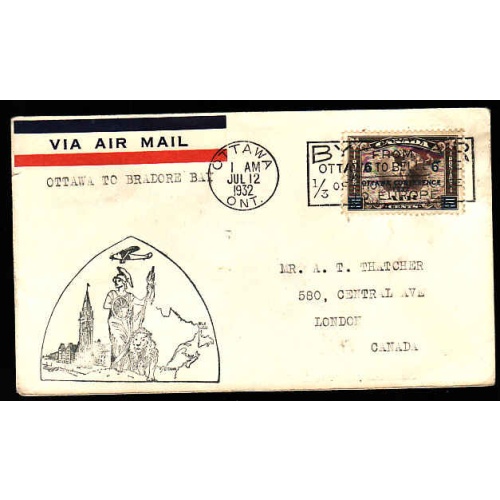 Canada-#12361 - 6c Ottawa Conference airmail on First Day Cover, Ottawa to Bradore