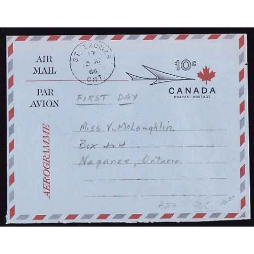 Canada-#12507 - 10c airmail letter FDC - Elgin County - St. Thomas Ont