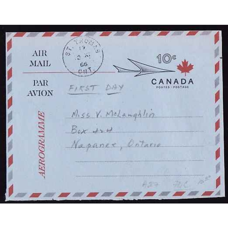 Canada-#12507 - 10c airmail letter FDC - Elgin County - St. Thomas Ont