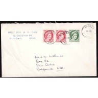 Canada - #12538 - 3c QEII Wilding pair + 2c Wilding paying double weight letter r