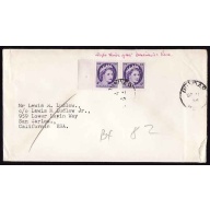 Canada-#12537 - 4c QEII Wilding pair paying double weight letter rate