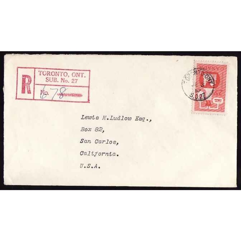 Canada-#12465 - 25c Chemical registered - York County - Toronto Ont, SO 27 cds