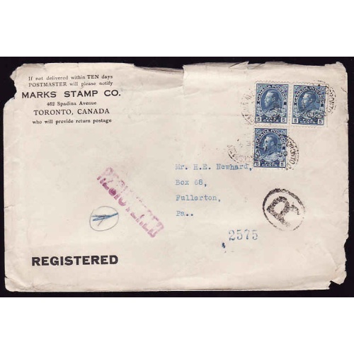 Canada -#12542 - 5c(3) Admiral registered to USA - Toronto Ont,