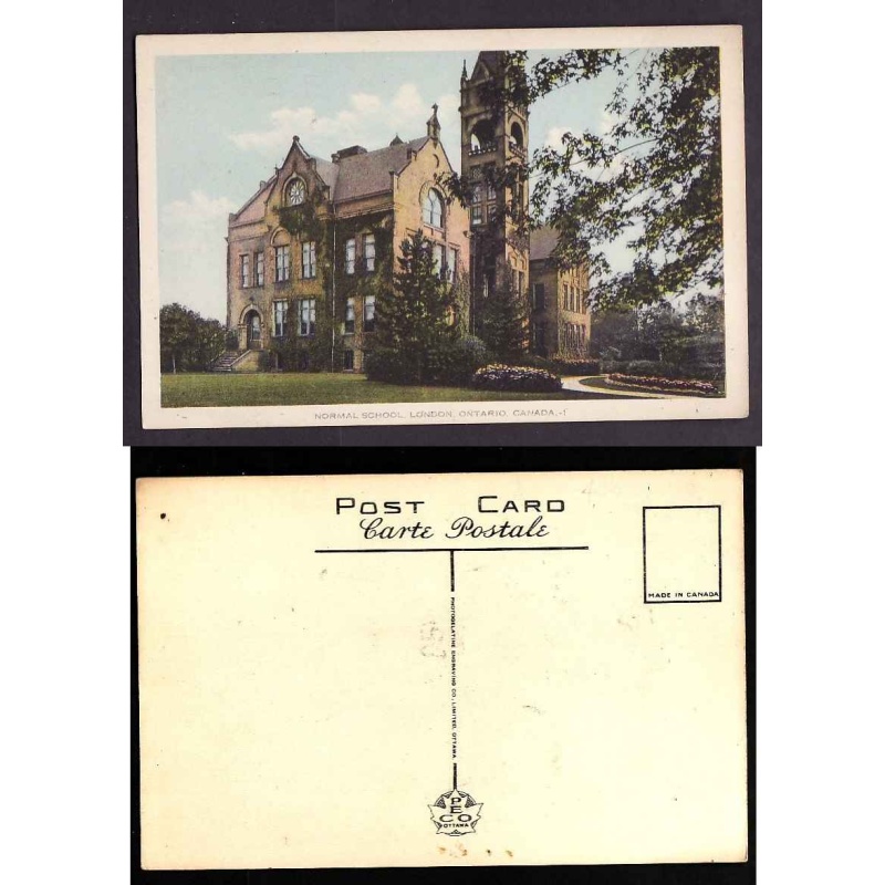 Canada-#12769-unused PECO postcard-Normal School-London, Ont-
