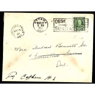 Canada-#12868 - 1c KGV pictorial to Forrester Falls and resent to Cobden #1 -
