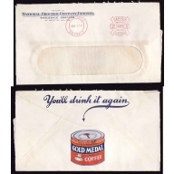 Canada-#12864 - 2c meter #46008 with all over back advertising "Gold Medal coffee"