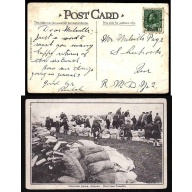 Canada-#12854-1c Admiral on postcard -viewside showing "Valcartier Camp,