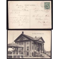 Canada-#13083 - 1c Edward on a postcard - Brooklyn (Yarmouth), NS single broken