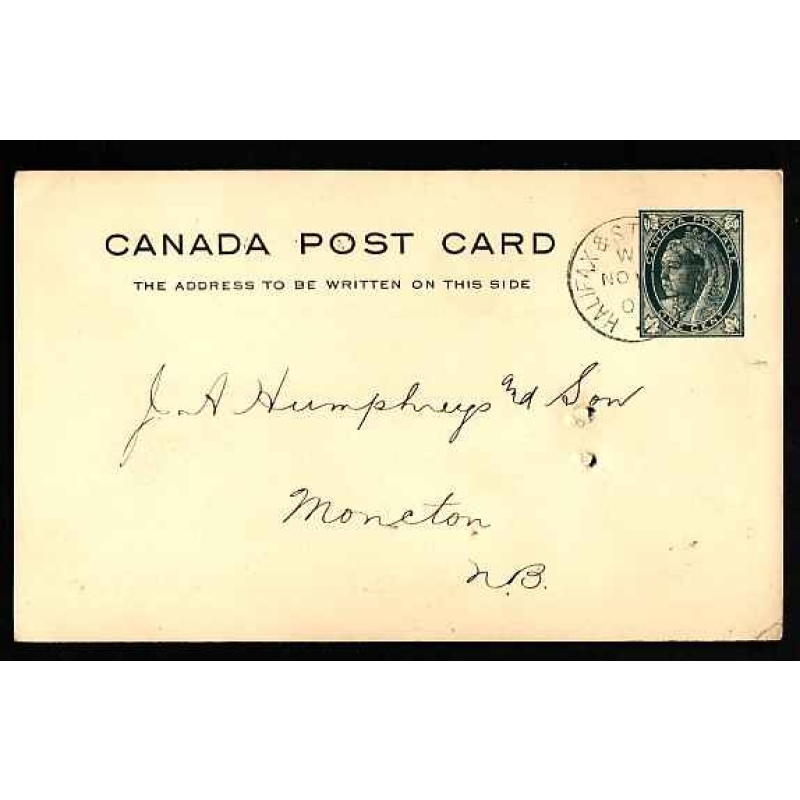 Canada-#13088 - 1c Leaf postal stationery - Halifax & St John RPO [MT 165 RF B] -