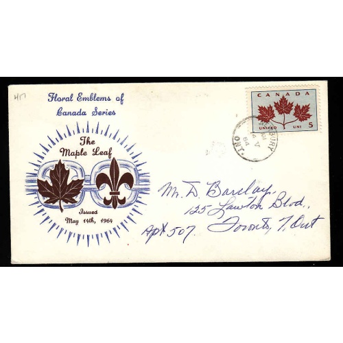 Canada-cover #13231-5c [#417]-The Maple Leaf-Newbury,Ontario-14 V 1964-