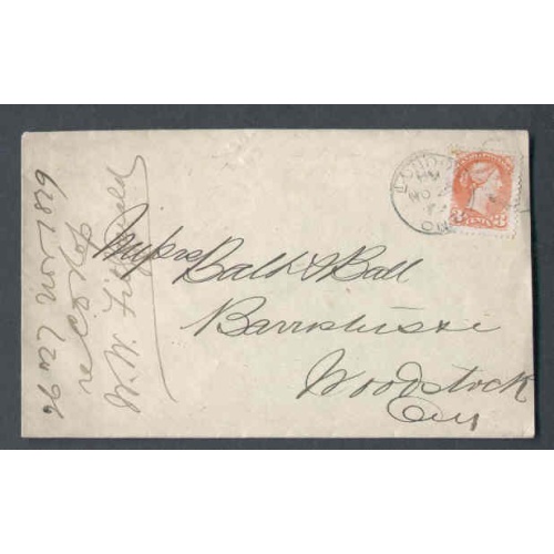 Canada-cover #9856 - 3c Small Queen - Middlesex County - London , Ont - No 26 1879