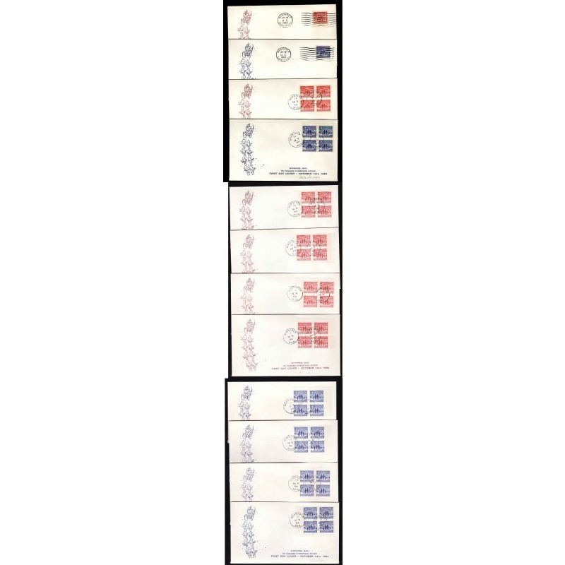 Canada-cover #11888-3c,5c 1964 Christmas-Winnipeg tagging-12 cacheted FDCs -