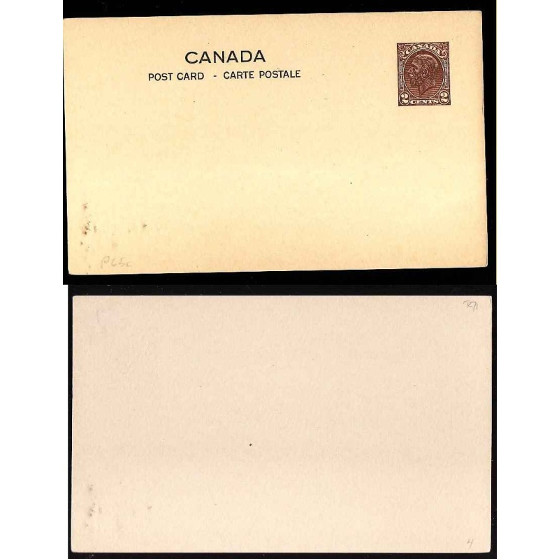 Canada- #12729 - 2c KGV Medallion postal stationery - unused -P65c-