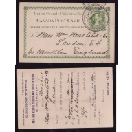 Canada-cover #13961-2c UPU card-York Cnty-Toronto,Canada-to England-