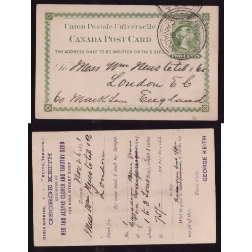 Canada-cover #13961-2c UPU card-York Cnty-Toronto,Canada-to England-