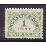 Newfoundland-Sc#J1- id40-unused og NH 1c green Postage Due-1939-