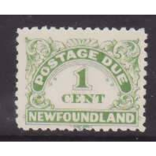 Newfoundland-Sc#J1- id40-unused og NH 1c green Postage Due-1939-