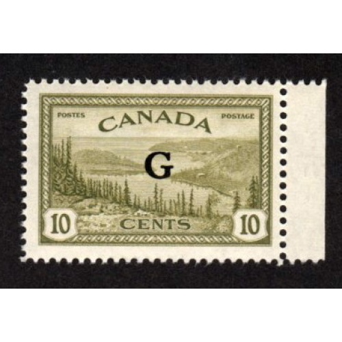CANADA MNH 10 CENT GREAT BEAR LAKE G OVERPRIINT OFFICIAL SCOTT # O21 VF