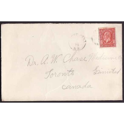 Canada-cover #10300 - 3c KGV medallion - Upper Kent, NB - ? 1935 -