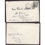 Canada-#9430 - 2c [ booklet stamp #150a ] KGV scroll - Lacombe , Alberta duplex