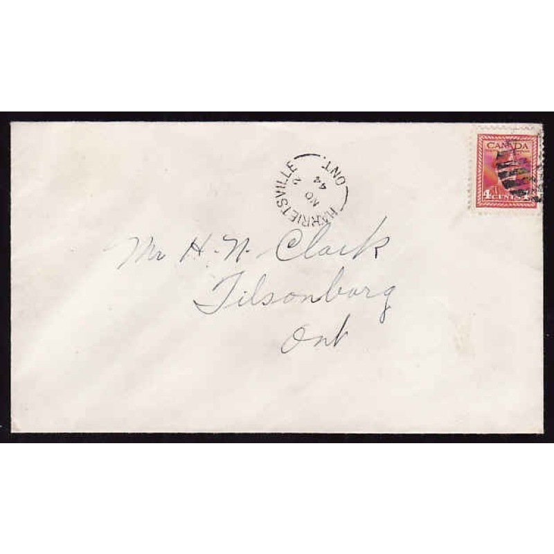 Canada-cover #12074-4c KGVI-Middlesex cnty-Harrietsville- No 2 1942