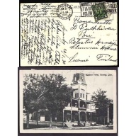 Canada-#9478 - 2c KGV scroll on postcard to Finland - Montreal , Quebec - Ja