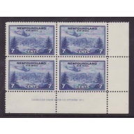 Newfoundland -Sc#C19- id35-unused og 7c Airmail Plate1 LR-Planes