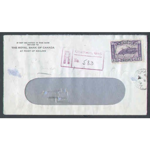 Canada- #8942 - 13c Quebec Citadel reg'd-Kent Cty-Chatham,Ont-Jan 16