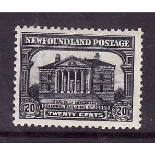 Newfoundland-Sc #181-unused,og, hinged 20c Colonial Building-id5-1931-
