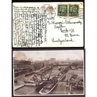 Canada-#9472 - 2c(2) KGV scroll on p/c to Switzerland - Quebec , PQ - Aug 19