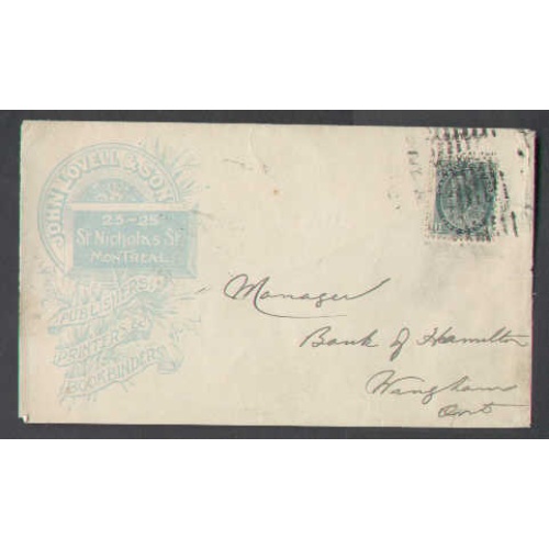 Canada-cover #4596-1c Numeral (front only)- Montreal roller- John Lovell & Son