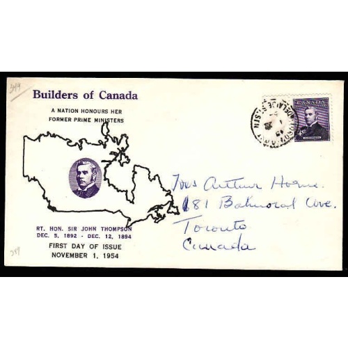 Canada-cover #12062-4c Thompson-FDC [#349] - Ottawa Ontario,