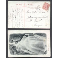 Canada-cover #4867-2c-p/c to England-Chappelle,Que-Jan 14 1907-Bridal Veil Falls