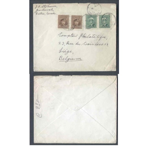 Canada-#9710-1c(2)+2c(2) KGVI war[coil pairs#263 & #264]-Belgium-Gardenvale,
