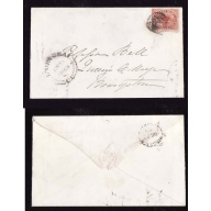 Canada-cover #14368-5c-addressee Robert Bell-L'Orignal,UC-De 21 1865-B/S Kingston