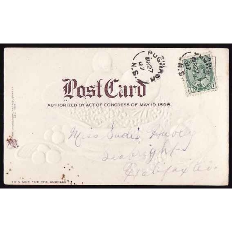 Canada-cover #11858-1c KEVII-p/c-Pugwash, NS - Mr 27 1907