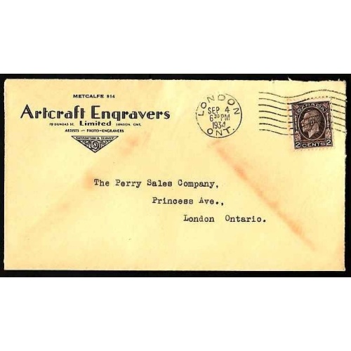 Canada-#9538 - 2c KGV medallion-Middlesex Cnty-London,Ont-Sep 4 193