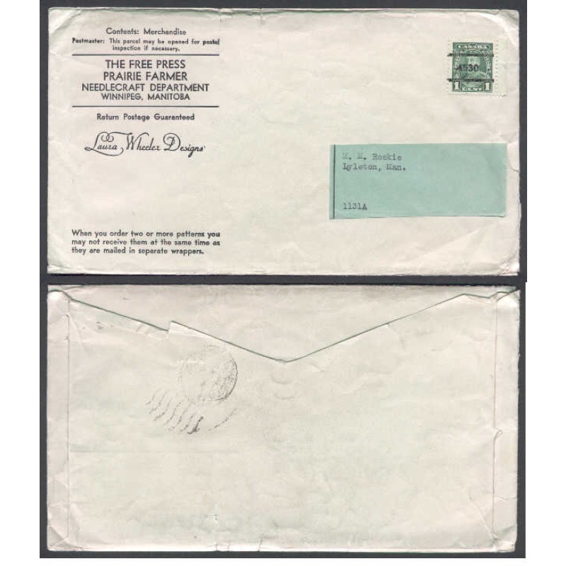 Canada-cover #4497-1c precancel #4530-The Free Press Prairie Farmer-Lyleton,Man