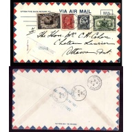 Canada-cover #14209–6c+3c+5c+13c-regd airmail-Quebec,PQ-Jul 18 1932