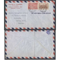Canada-cover #4978- 10c+20c Airmail-Montreal, Station B-Dec 12 1938-rate to England