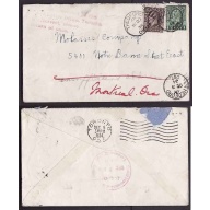 Canada-#9506 - 1c+2c KGV medallions-Lambton Cnty-Thetford,Ont-Nov 27 1934-M/S "insufficient