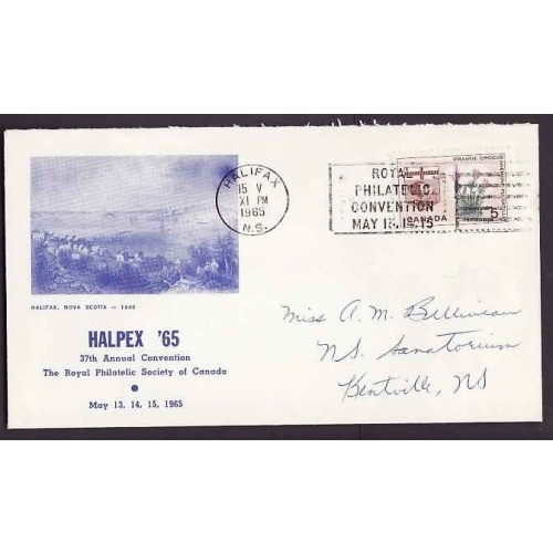 Canada-cover #13095-5c-Flowers-Halifax,NS-15 V 1965-Halpex '65-RPSC co