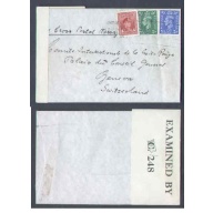 Canada-#9685 - 4c KGVI war+1/2d+2&1/2d GB KGVI to Switzerland-blackout cancel,Sep 1