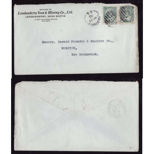 Canada-cover #14350- 1c(2) KEVII-Londonderry, NS-My 26 1905-CC Londonderry Iron & Mining Co. Ltd.-