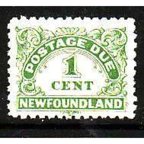 Newfoundland -Sc#J1a- id12-unused NH 1c yellow green postage due-1939-